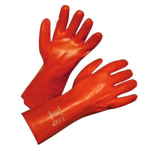 Gants PVC, rouge 35cm